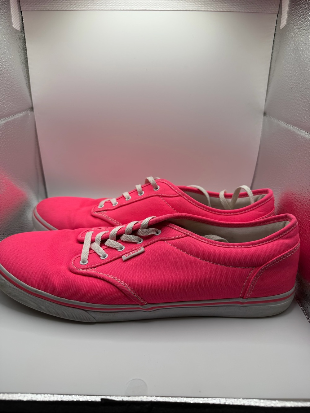 Vans Women's Hot Pink Canvas Lace-Up Sneakers